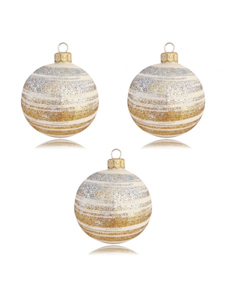 OUTLET Bombki 8cm/3szt dekor szklane choinkowe