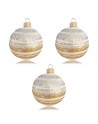 OUTLET Bombki 8cm/3szt dekor szklane choinkowe