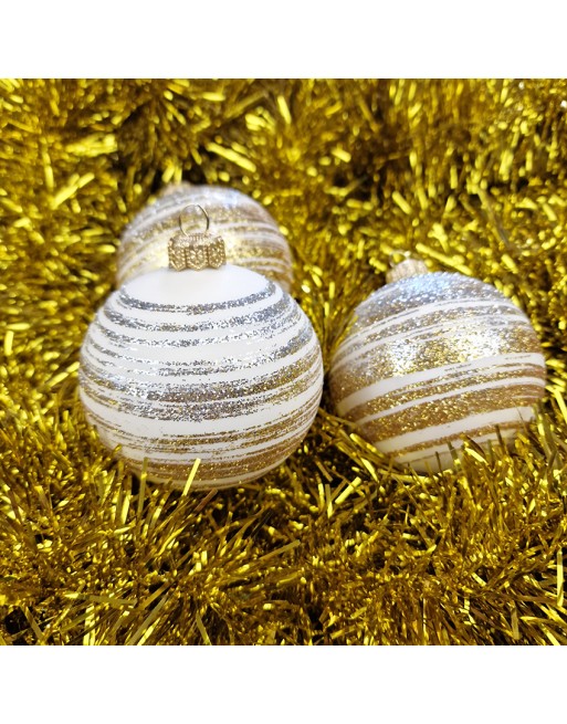 OUTLET Bombki 8cm/3szt dekor szklane choinkowe