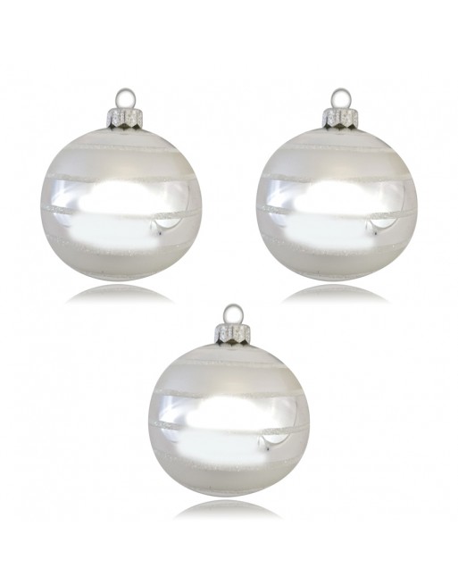 OUTLET Bombki 8cm/3szt dekor szklane choinkowe