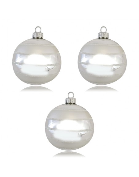 OUTLET Bombki 8cm/3szt dekor szklane choinkowe