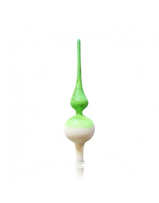 Czub Szpic 28cm dekorowany szklany choinkowy NEON