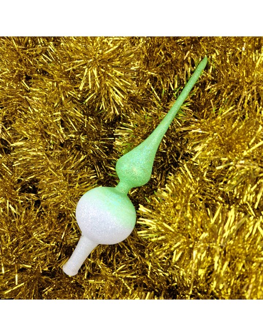 Czub Szpic 28cm dekorowany szklany choinkowy NEON