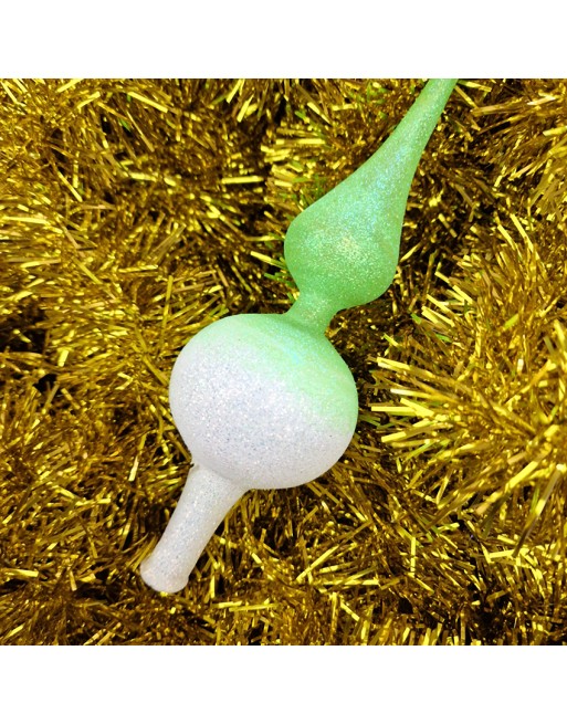 Czub Szpic 28cm dekorowany szklany choinkowy NEON