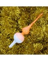 Czub Szpic 28cm dekorowany szklany choinkowy NEON brokatowy