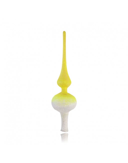 Czub Szpic 28cm dekorowany szklany choinkowy NEON brokatowe