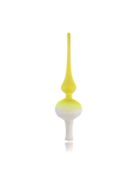 Czub Szpic 28cm dekorowany szklany choinkowy NEON brokatowe