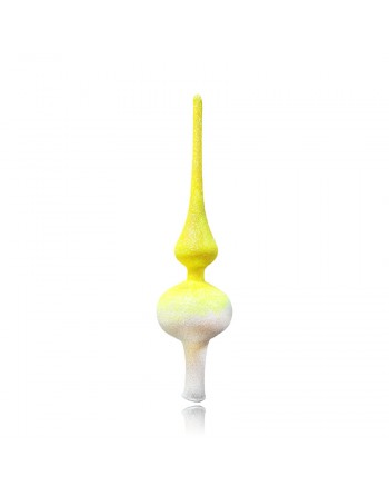 Czub Szpic 28cm dekorowany szklany choinkowy NEON brokatowe