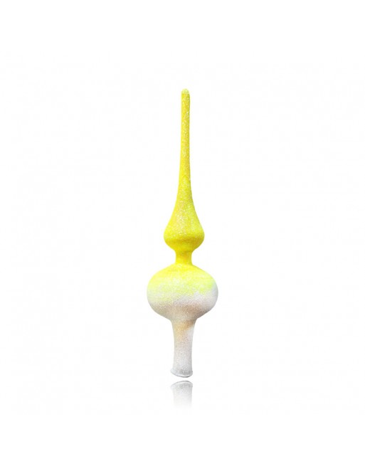 Czub Szpic 28cm dekorowany szklany choinkowy NEON brokatowe