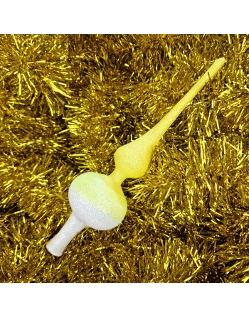 Czub Szpic 28cm dekorowany szklany choinkowy NEON brokatowe