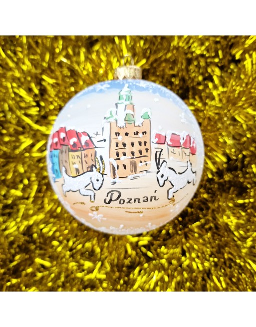Bombka 12cm/1szt dekor z dedykacją imieniem LUX Poznań