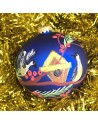Bombka 12cm/1szt dekor z dedykacją imieniem LUX niebieska Ptaki