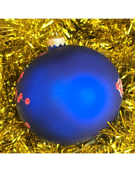Bombka 12cm/1szt dekor z dedykacją imieniem LUX niebieska Ptaki