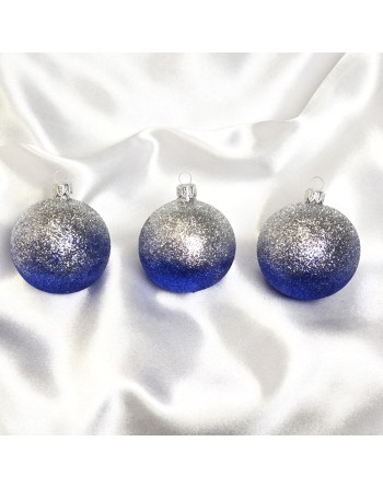 Bombki 8cm/3szt mix dekor szklane choinkowe zestaw cieniowane brokatowe