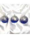 Bombki 8cm/3szt mix dekor szklane choinkowe zestaw cieniowane brokatowe