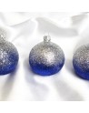 Bombki 8cm/3szt mix dekor szklane choinkowe zestaw cieniowane brokatowe
