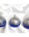 Bombki 8cm/3szt mix dekor szklane choinkowe zestaw cieniowane brokatowe