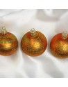 Bombki 7cm/3szt mix dekor szklane choinkowe zestaw pomarańczowe Galaktyka