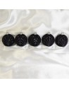 OUTLET Bombki 6cm/5szt dekor szklane choinkowe zestaw czarne brokat