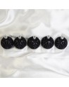 OUTLET Bombki 6cm/5szt dekor szklane choinkowe zestaw czarne brokat