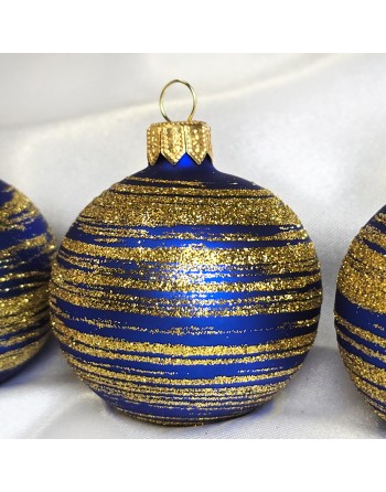 Bombki 6cm/5szt dekor szklane choinkowe ozdoby zestaw niebieskie galaktyka