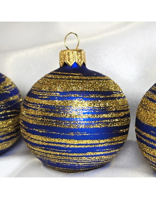 Bombki 6cm/5szt dekor szklane choinkowe ozdoby zestaw niebieskie galaktyka