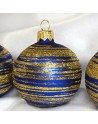 Bombki 6cm/5szt dekor szklane choinkowe ozdoby zestaw niebieskie galaktyka