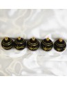 OUTLET Bombki 6cm/5szt dekor szklane choinkowe zestaw czarne brokat