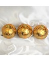 Bombki 8cm/3szt mix dekor szklane choinkowe zestaw złote mat brokat