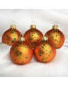 Bombki 5cm/5szt mix dekor szklane choinkowe zestaw pomarańczowy mat EKG