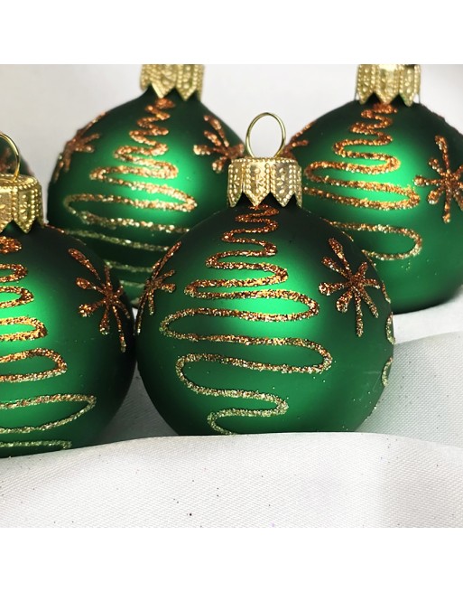 Bombki 5cm/5szt mix dekor szklane choinkowe zestaw zielony mat EKG