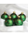 Bombki 5cm/5szt mix dekor szklane choinkowe zestaw zielony mat EKG