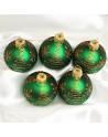 Bombki 5cm/5szt mix dekor szklane choinkowe zestaw zielony mat EKG