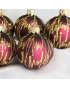 Bombki 5cm/5szt mix dekor szklane choinkowe zestaw burgund mat EKG