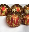 Bombki 5cm/5szt mix dekor szklane choinkowe zestaw czerwony mat EKG