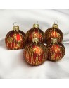 Bombki 5cm/5szt mix dekor szklane choinkowe zestaw czerwony mat EKG