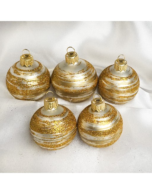 OUTLET Bombki 5cm/5szt dekor szklane choinkowe zestaw