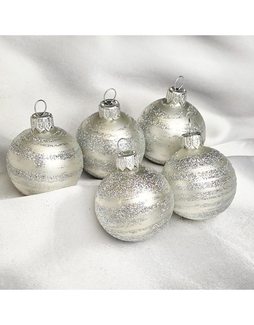 OUTLET Bombki 5cm/5szt dekor szklane choinkowe zestaw