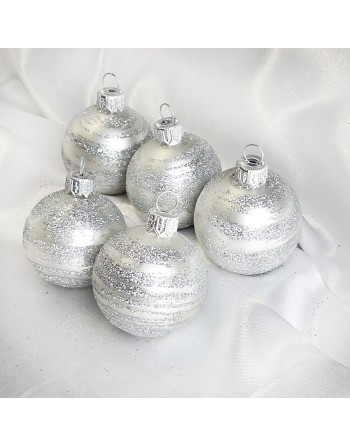 OUTLET Bombki 5cm/5szt dekor szklane choinkowe zestaw