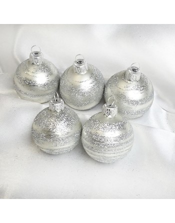 OUTLET Bombki 5cm/5szt dekor szklane choinkowe zestaw
