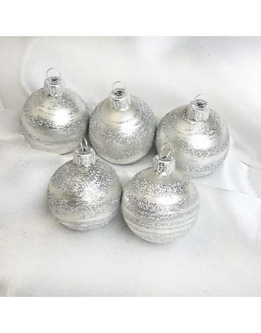 OUTLET Bombki 5cm/5szt dekor szklane choinkowe zestaw