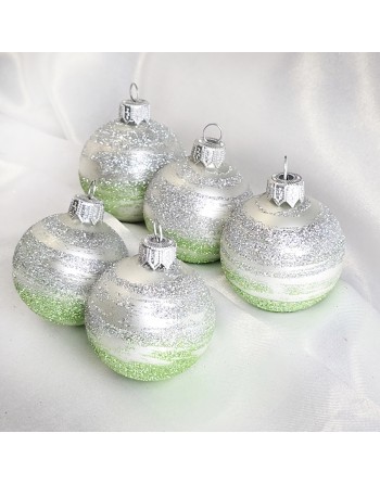 OUTLET Bombki 5cm/5szt dekor szklane choinkowe zestaw