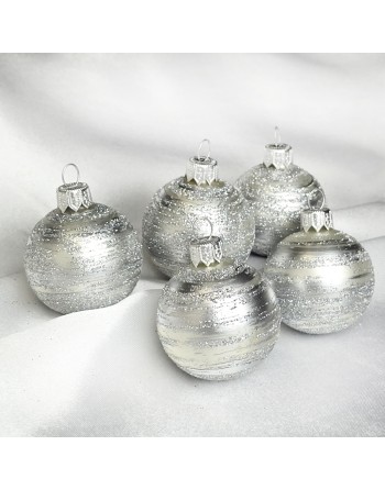 OUTLET Bombki 5cm/5szt dekor szklane choinkowe zestaw