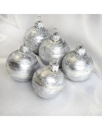 OUTLET Bombki 5cm/5szt dekor szklane choinkowe zestaw
