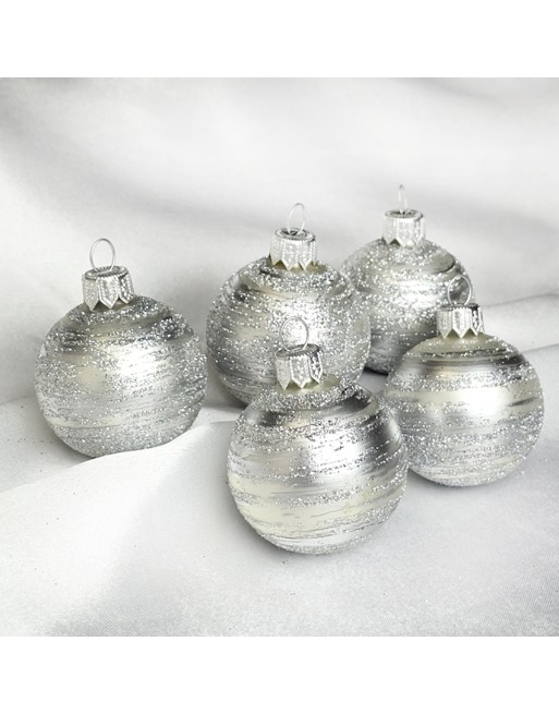 OUTLET Bombki 5cm/5szt dekor szklane choinkowe zestaw