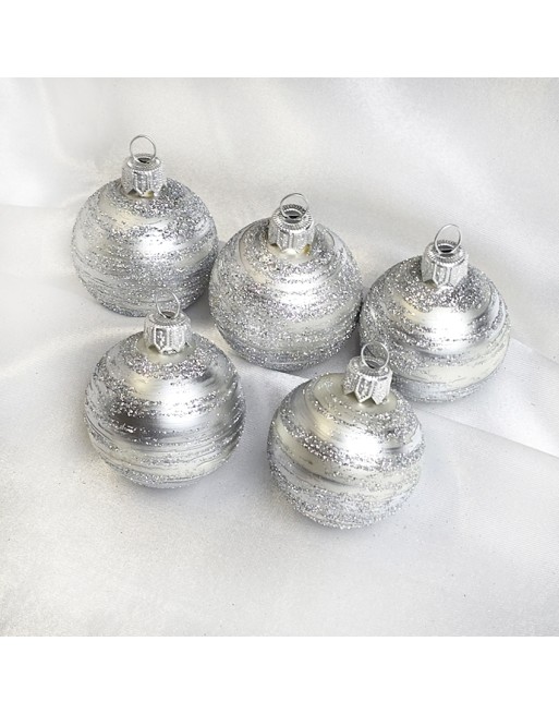 OUTLET Bombki 5cm/5szt dekor szklane choinkowe zestaw