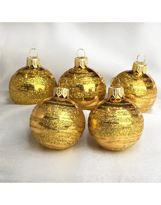 OUTLET Bombki 5cm/5szt dekor szklane choinkowe zestaw