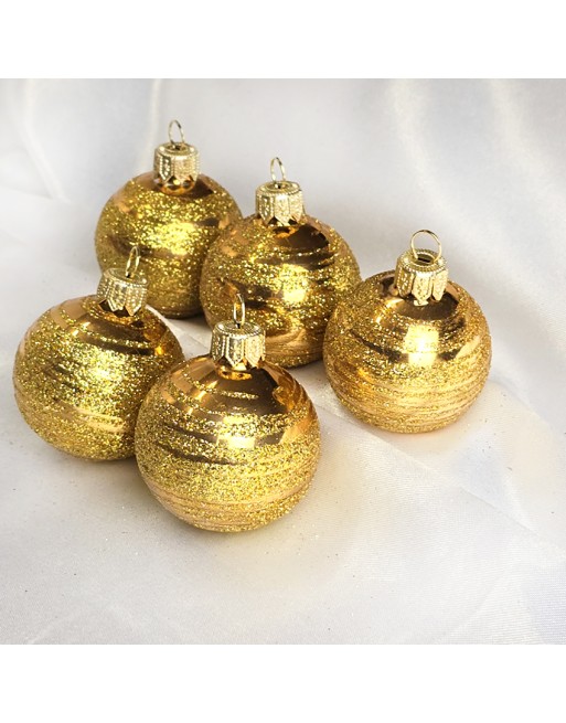 OUTLET Bombki 5cm/5szt dekor szklane choinkowe zestaw