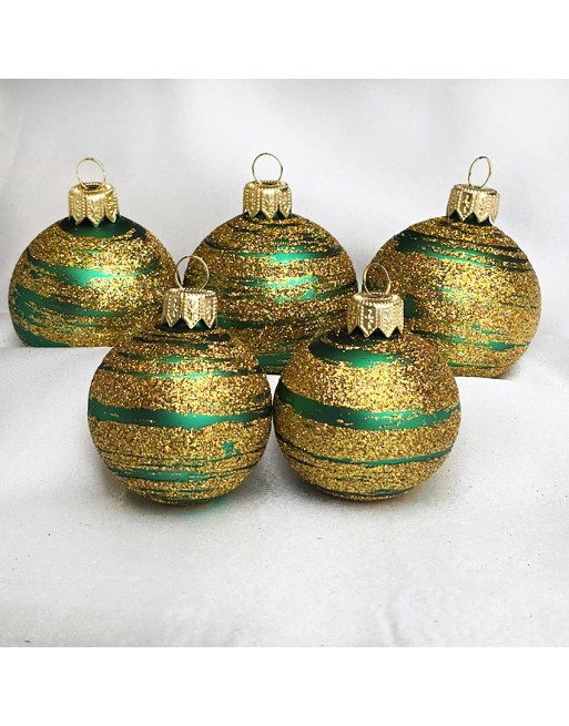 OUTLET Bombki 5cm/5szt dekor szklane choinkowe zestaw