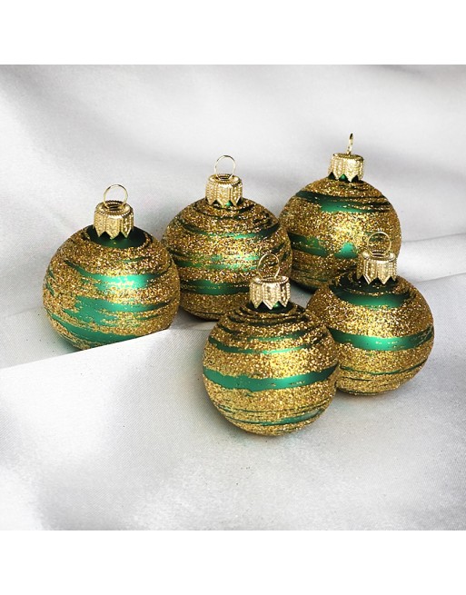 OUTLET Bombki 5cm/5szt dekor szklane choinkowe zestaw